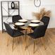 Комплект стола MEBEL ELITE TINGA 100х100 см Черный/золото +4 стулья LUCKY Velvet Черный/золото реальная фотография
