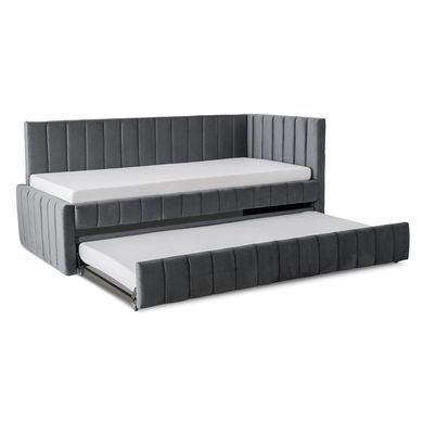 Кровать 90x200 MEBEL ELITE VILLEMO Velvet Серый реальная фотография