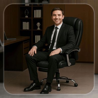 Стілець офісний поворотний з функцію масажу MEBEL ELITE GIORGIO Чорний жива фотографія