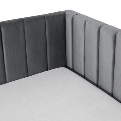 Кровать 90x200 MEBEL ELITE VILLEMO Velvet Серый реальная фотография