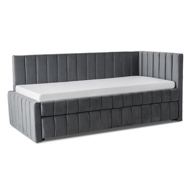 Кровать 90x200 MEBEL ELITE VILLEMO Velvet Серый реальная фотография