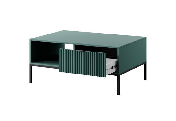 Стол журнальный Perfect Home Новая/Nova с 2 ящиками и черными ножками L104 Лабрадор реальная фотография