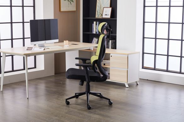 Комп'ютерне крісло Level Green Black Ergomix Зелений Чорний жива фотографія