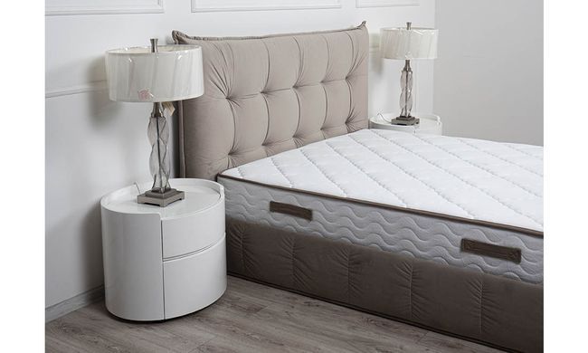 Кровать ТЕАНА Velvet Prestol 180x200 Беж реальная фотография