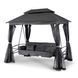Садова гойдалка з москітною сіткою Mebel Elit CARMEN 237x150x256 см Сірий