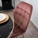 Комплект стола MEBEL ELITE TINGA 100х100 см Черный/золото +4 стулья LUCKY Velvet Розовый/золото