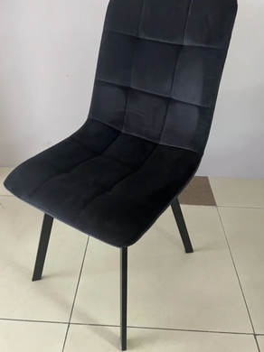 Стул EARI Velvet Intarsio Черный реальная фотография
