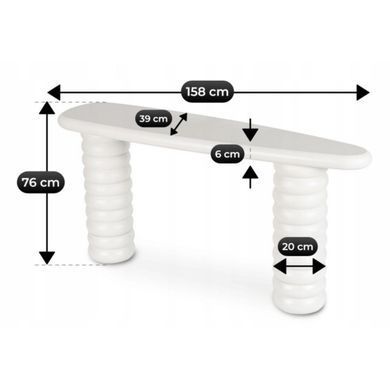 Консоль MEBEL ELITE GASTON 158 белый реальная фотография