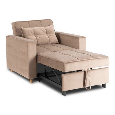 Крісло розкладне MEBEL ELITE SOLOR Velvet Беж