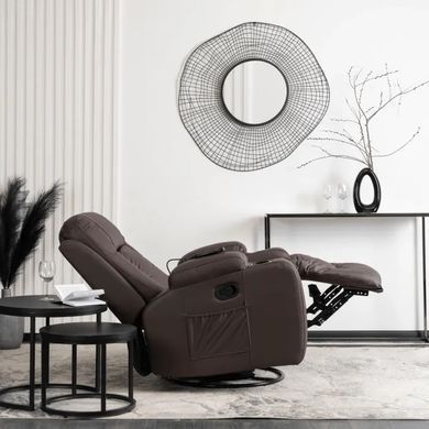 Массажное кресло MEBEL ELITE BOX экокожа Темно-коричневый