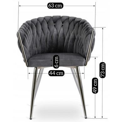 Стул бархатный MEBEL ELITE SORELLA Velvet Серый / хром реальная фотография