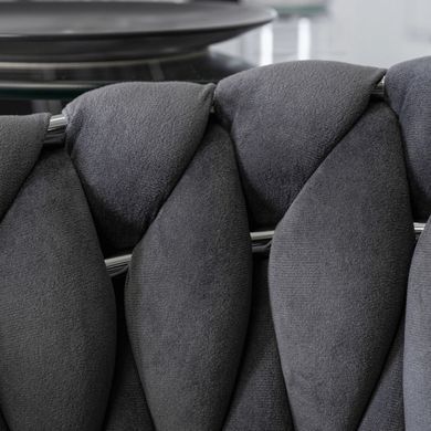 Стул бархатный MEBEL ELITE SORELLA Velvet Серый / хром реальная фотография