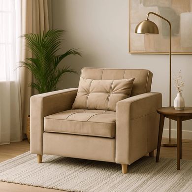 Крісло розкладне MEBEL ELITE SOLOR Velvet Беж