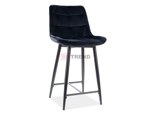 Полубарный стул CHIC H-2 Velvet Signal Черный реальная фотография