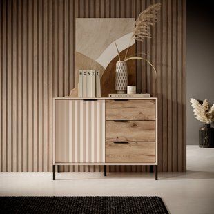Комод Perfect Home Рейв / Rave 1-дверний з 3 шухлядами D3S/104 Беж/вікінг жива фотографія
