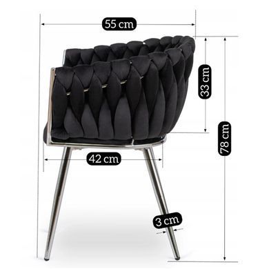 Стул бархатный MEBEL ELITE SORELLA Velvet Черный / хром реальная фотография