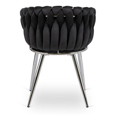 Стул бархатный MEBEL ELITE SORELLA Velvet Черный / хром реальная фотография