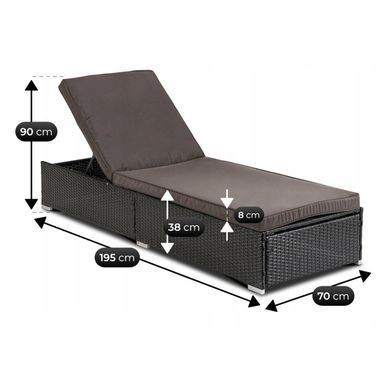 Шезлонг LARGO MEBEL ELITE черный/коричневый