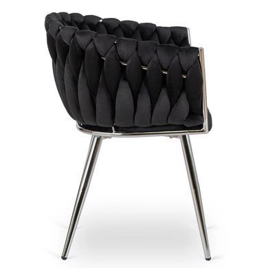 Стул бархатный MEBEL ELITE SORELLA Velvet Черный / хром реальная фотография