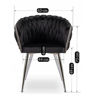 Стул бархатный MEBEL ELITE SORELLA Velvet Черный / хром реальная фотография