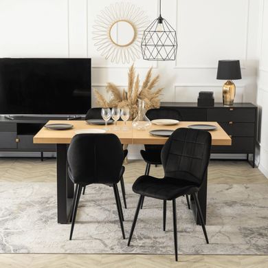 Стілець оксамитовий MEBEL ELITE IRYS Velvet Чорний жива фотографія