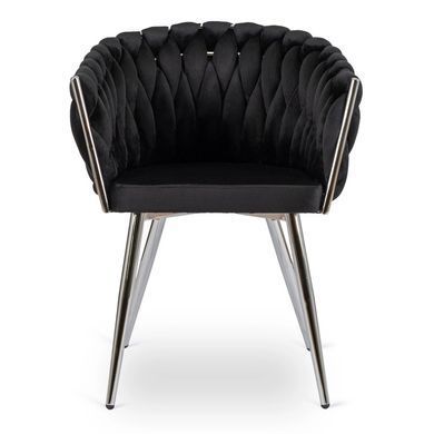 Стул бархатный MEBEL ELITE SORELLA Velvet Черный / хром реальная фотография