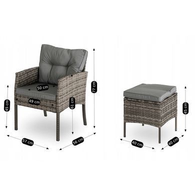 Комплект садовой мебели MEBEL ELITE ATLANTA Серый