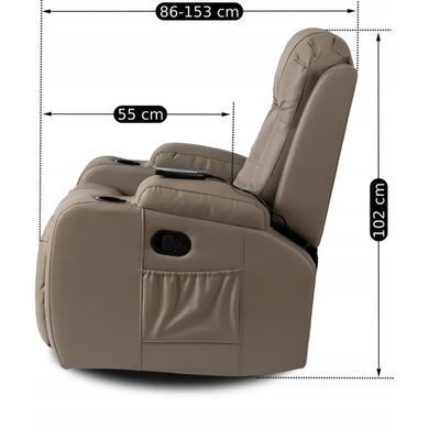 Масажне крісло MEBEL ELITE BOX екошкіра Сірий