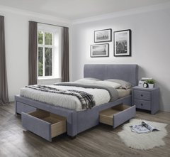 Кровать MODENA 3 Velvet Halmar 160x200 Серый