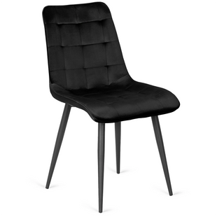 Стул бархатный MEBEL ELITE GOMEZ Velvet, Черный реальная фотография