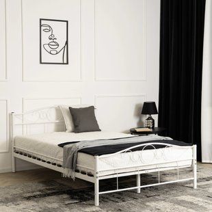 Ліжко металеве 160x200 см MEBEL ELITE GRIFFIN Білий жива фотографія