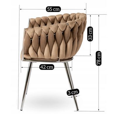 Стул бархатный MEBEL ELITE SORELLA Velvet Бежевый / хром реальная фотография