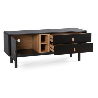 ТВ Тумба MEBEL ELITE ARTI 140 Чорний жива фотографія