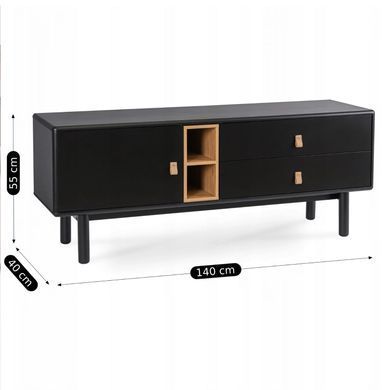 ТВ Тумба MEBEL ELITE ARTI 140 Чорний жива фотографія
