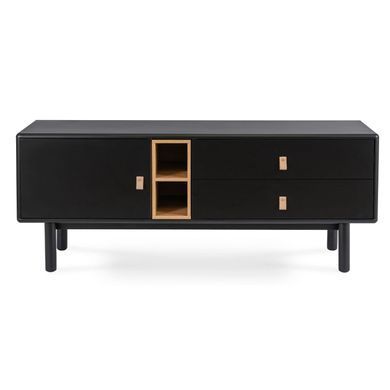 ТВ Тумба MEBEL ELITE ARTI 140 Чорний жива фотографія