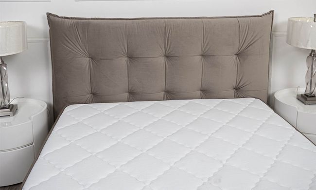 Кровать ТЕАНА&nbsp;Velvet Prestol 160x200 Беж реальная фотография