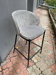 Полубарный стул LAGUNA Velvet Concepto Серый реальная фотография