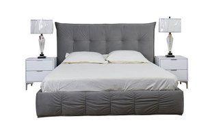 Кровать ТЕАНА Velvet Prestol 160x200 Светло Серый реальная фотография