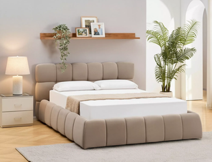 Ліжко PARMA VELVET Signal 160x200 Темний Беж жива фотографія