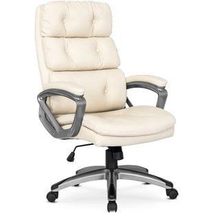 Стілець офісний обертовий MEBEL ELITE STRATO Екошкіра Кремовий жива фотографія