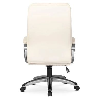 Стул офисный вращающийся MEBEL ELITE STRATO Экокожа Кремовый реальная фотография