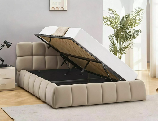 Ліжко PARMA VELVET Signal 160x200 Темний Беж жива фотографія