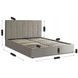 Кровать двуспальная бархатная MEBEL ELITE PANAMA Velvet 160x200 см Серый