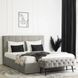 Кровать двуспальная бархатная MEBEL ELITE PANAMA Velvet 160x200 см Серый