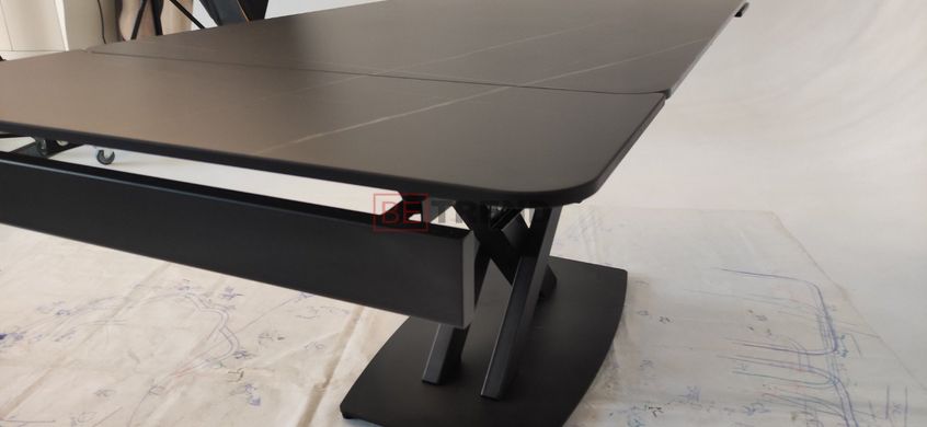 Стол раскладной TML-817 VETRO 140(180)x80 Черный Оникс реальная фотография