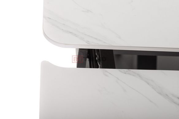 Стол раскладной TML-817-1 VETRO 120(180)x80 Белый Мрамор реальная фотография
