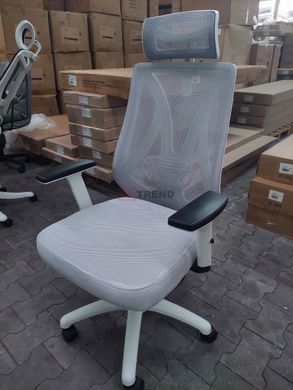 Комп'ютерне крісло S-401 Intarsio Сірий жива фотографія