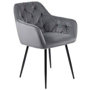 Стул бархатный MEBEL ELITE VIKI Velvet серый реальная фотография