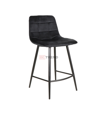 Полубарный стул MILA H-2 Velvet Signal Черный реальная фотография