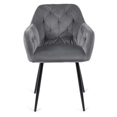 Стілець оксамитовий MEBEL ELITE VIKI Velvet сірий жива фотографія